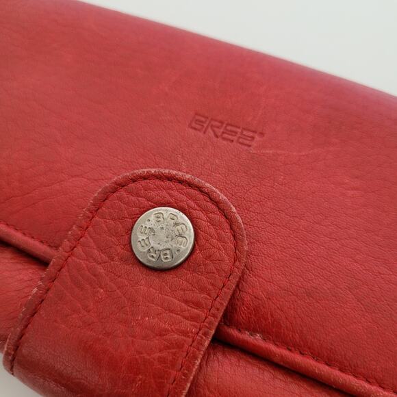 Bree Large Wallet Clutch Geniue Leather Red Card Bill Pen Key Holder Strap - Picture 13 of 13
